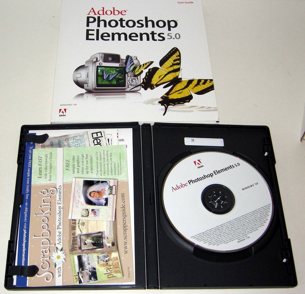 Adobe Photoshop Elements 5.0  Photo Image Editing Software & User Manual Bundle