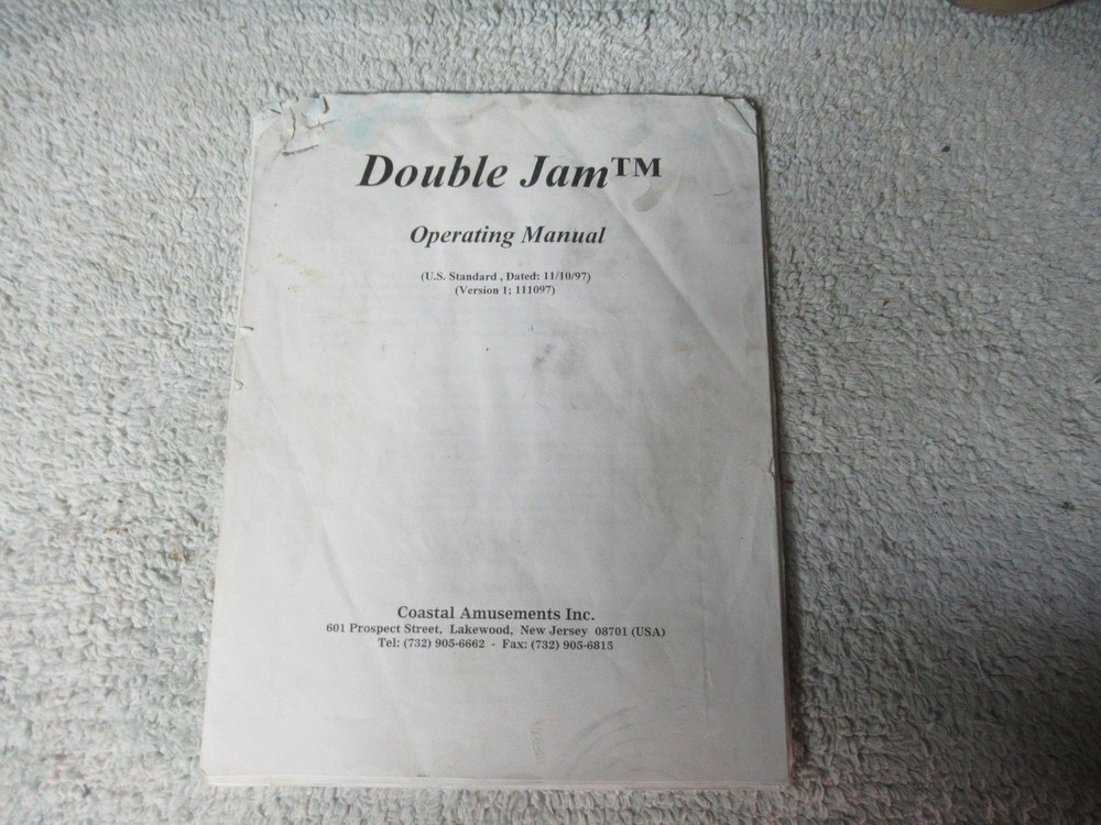 DOUBLE JAM COASTAL  arcade game manual