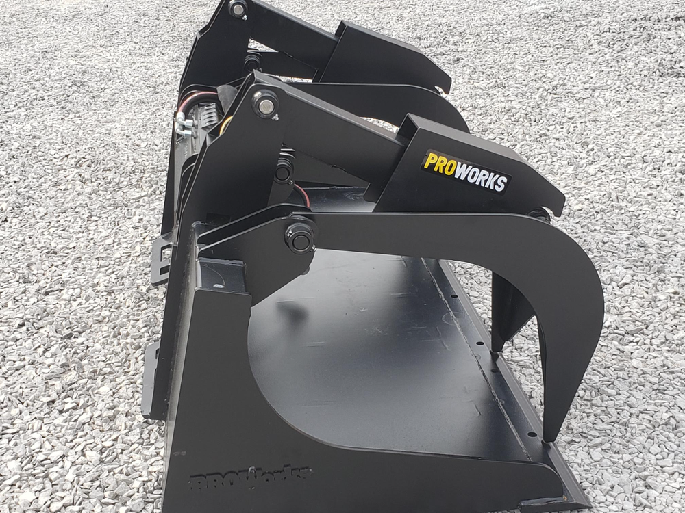 84″ Severe Duty Solid Bottom Bucket Grapple Fits Skid Steer Quick Attach Loader