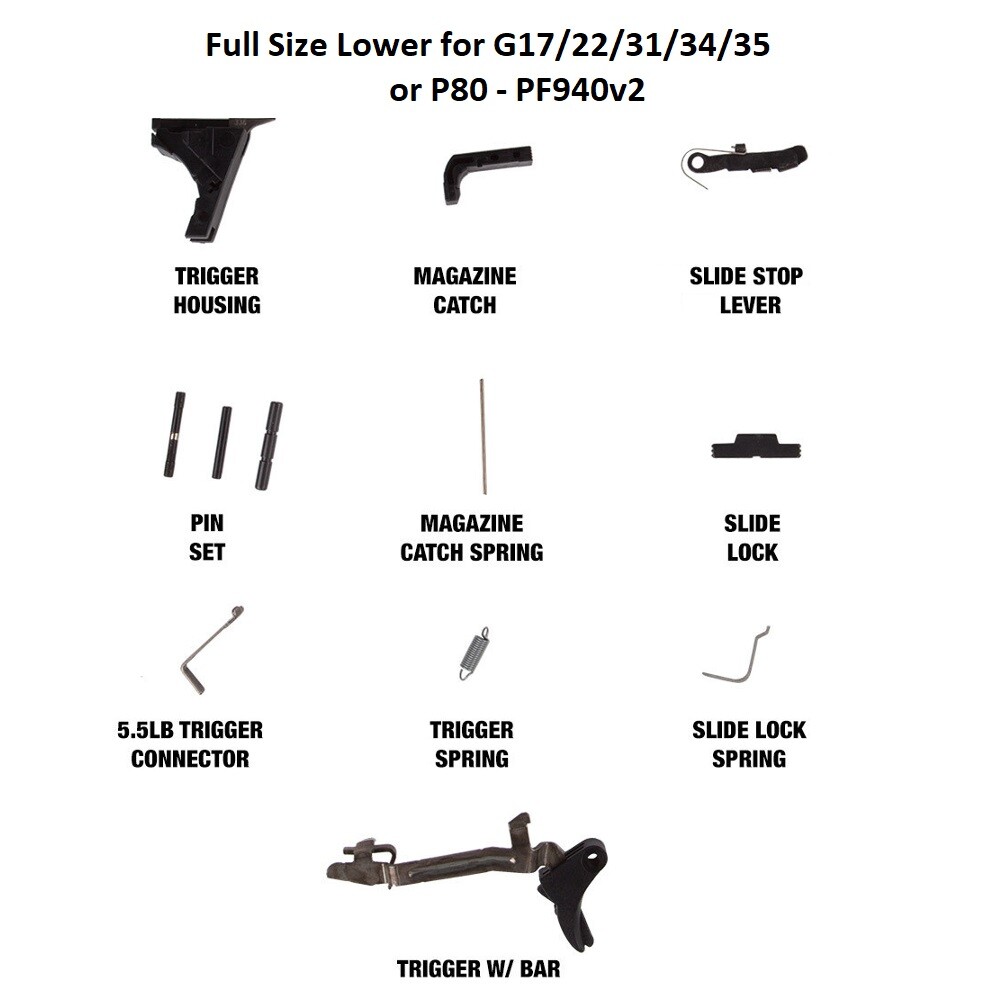 Glock 17 Lower Parts Kit for G17 Gen 3