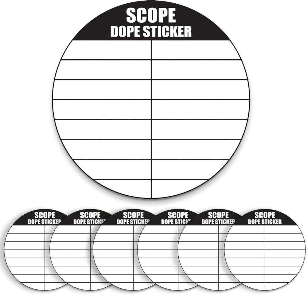 12 Pack Writable Scope DOPE Sticker for Long-Range Shooting- 1.5 Inch, White