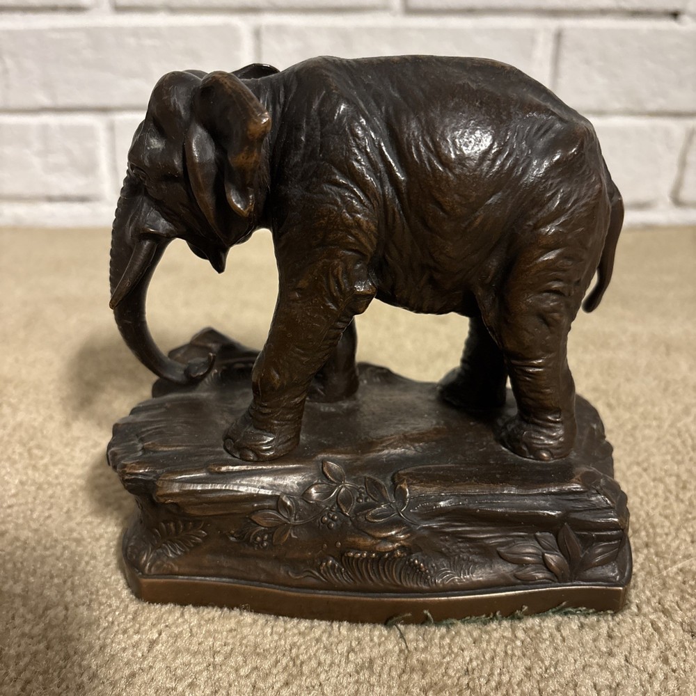 Vintage JB Bronze Elephant Bookends