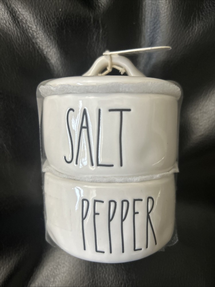 Rae Dunn Stackable Salt & Pepper Cellar Ceramic Container Artisan Collection