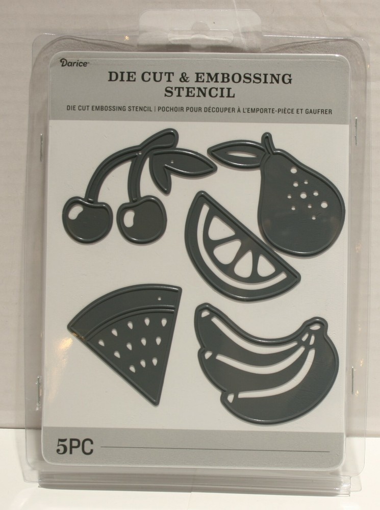 SEALED Darice Die Cut & Embossing Stencil Summer Fruit 5pc