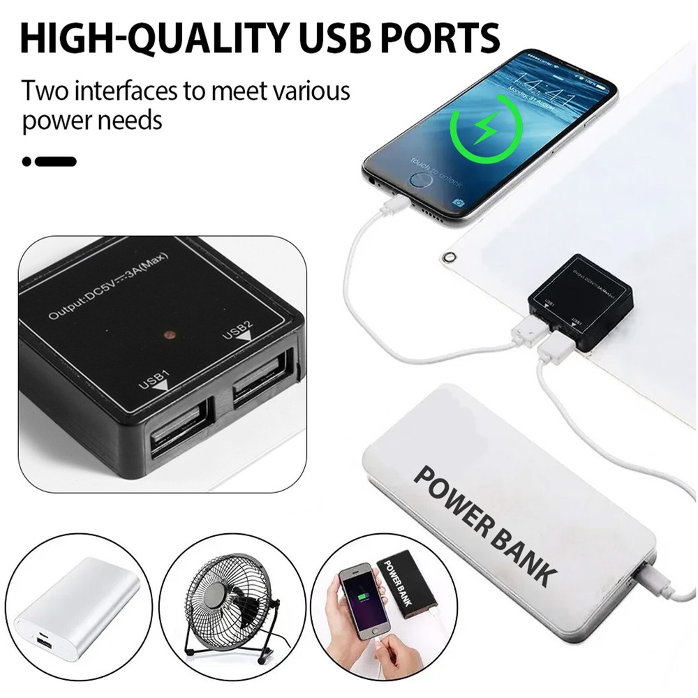 Solar Panel Kit 10A-100A Controller 12-18V Battery Charger Dual USB Caravan