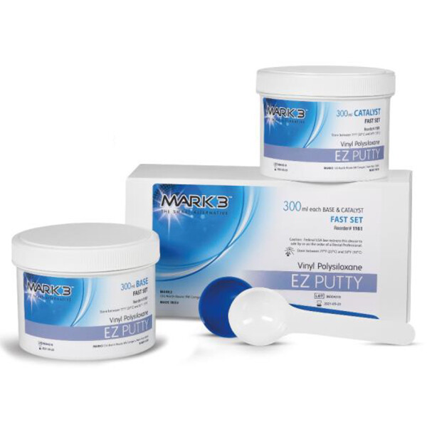 MARK3 EZ VPS Putty Impression Material 300mL Base & 300mL Catalyst Fast Set