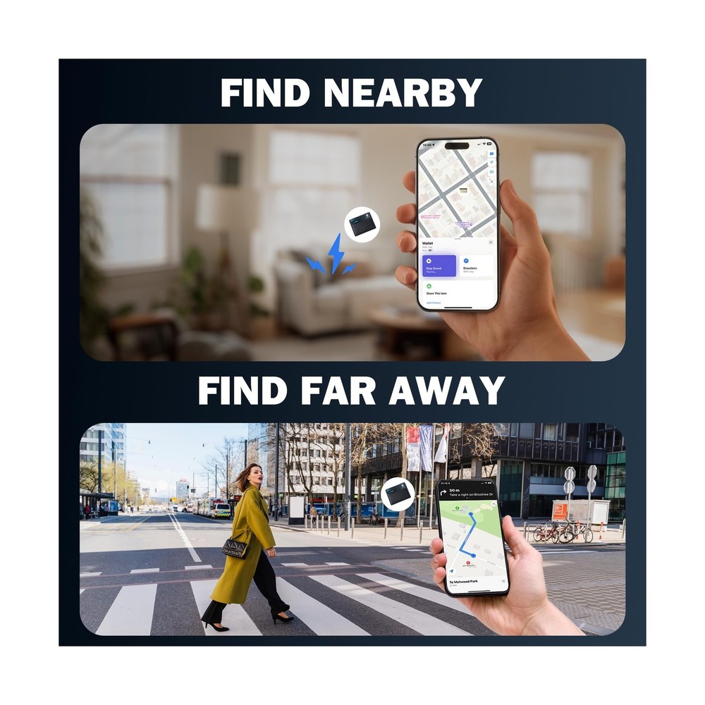 SEINXON Wallet Tracker (iOS Only) IP68 Thin Item Finder Card Luggag... Fast Ship