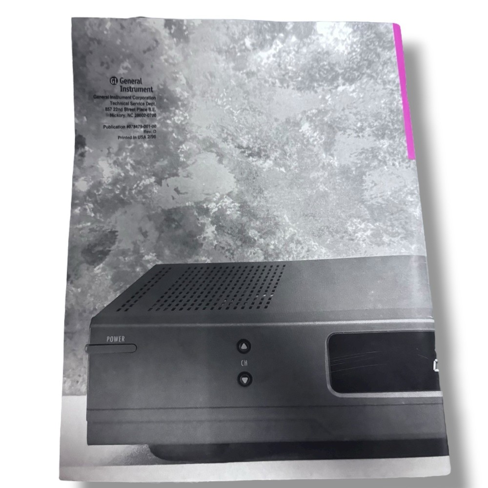 Super 350i Satellite Reciever User Guide Only General Instruments Instructions