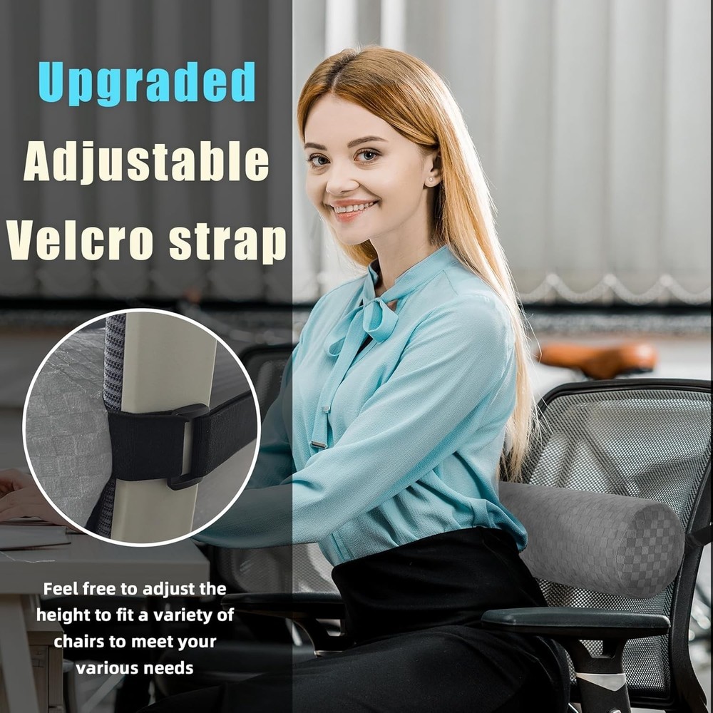 Travel-Friendly Lumbar Support Roll – Adjustable & Machine Washable 11x4.3in