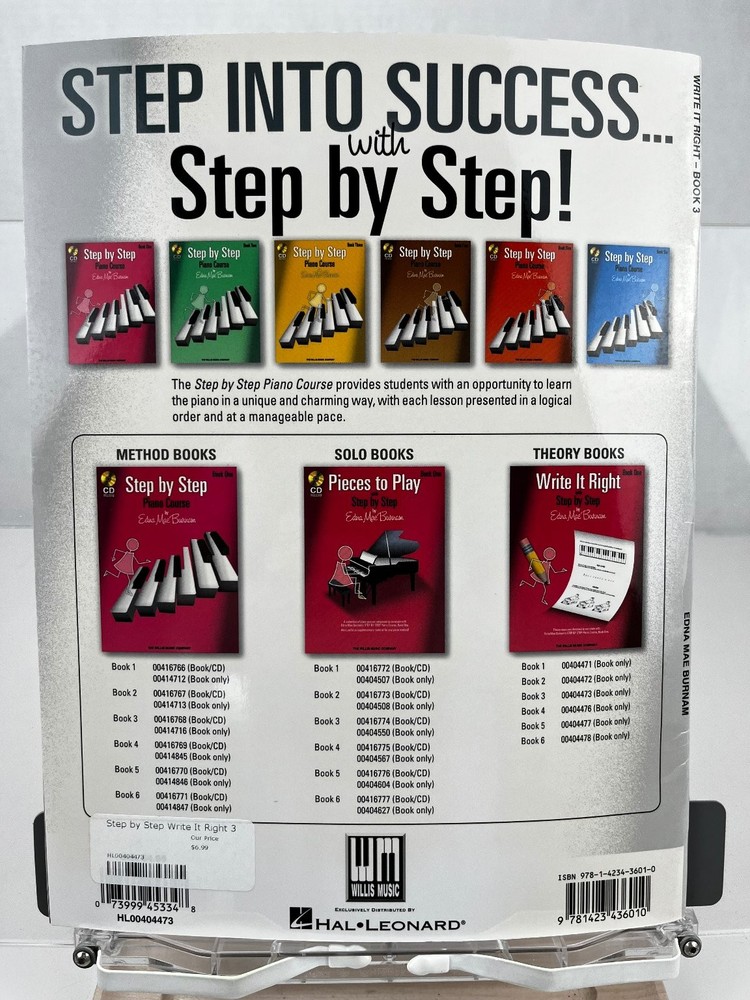 Piano Write It Right Step by Step Book 3 Willis Music Hal Leonard