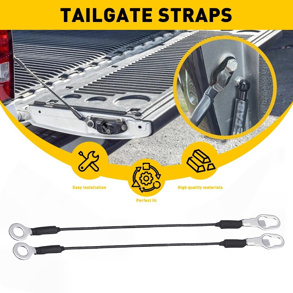 For 99-06 Chevrolet Silverado Pair Tailgate Tail Gate Rear Support Cable Strap