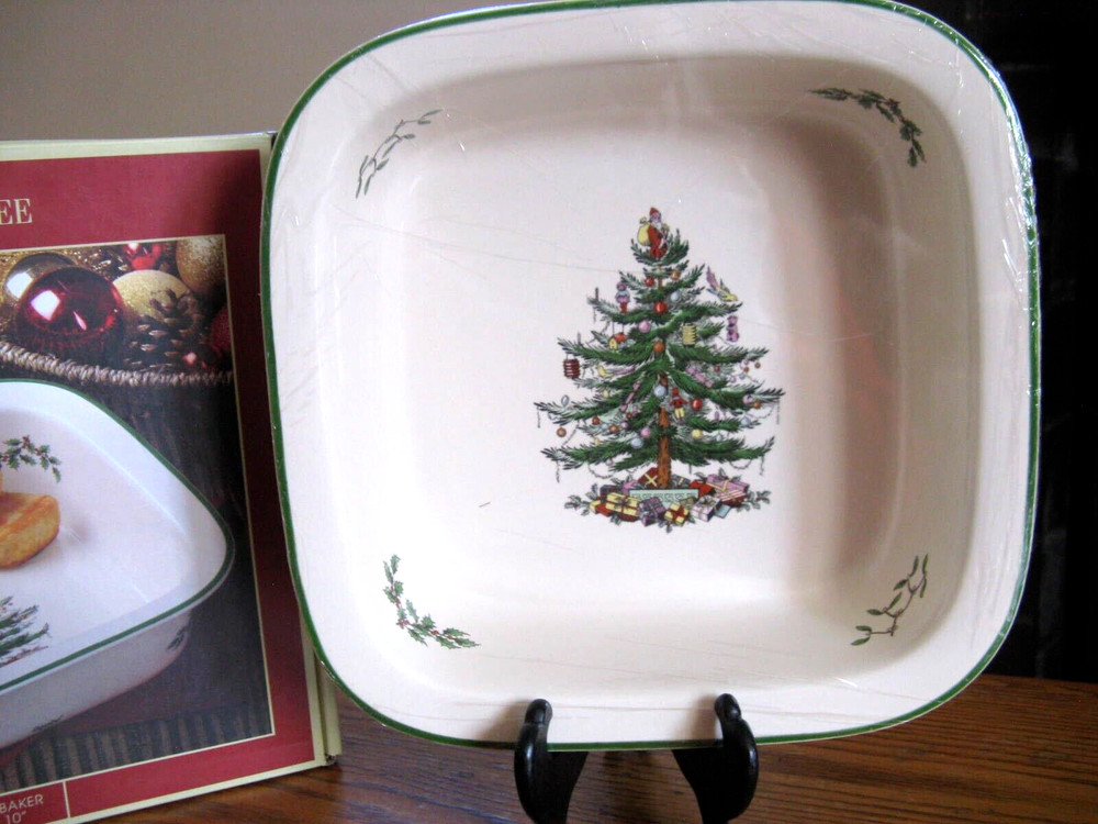 Spode Portmeirion Group Christmas Tree 10" Square Baking Dish NIB