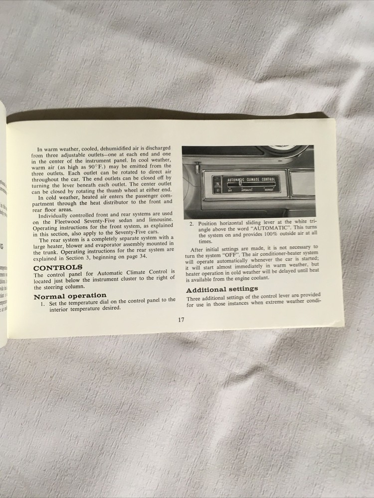 1966 Cadillac Owners Manual - Original