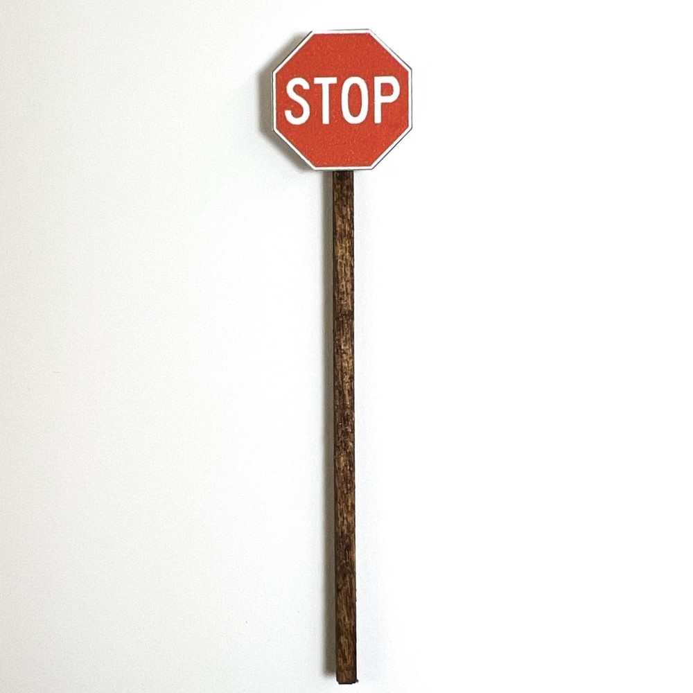 N Scale - Modern Stop Sign - 2 Pack