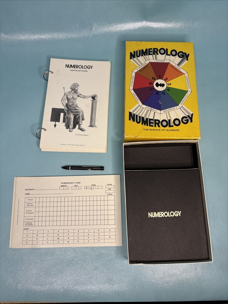1973 Numerology Boxed Kit by Dynamic Design | Pythagoras Esoteric Metaphysics