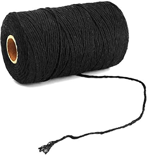 G2PLUS Black Cotton String, 2MM 656 Feet Natural 2mm x 200m,