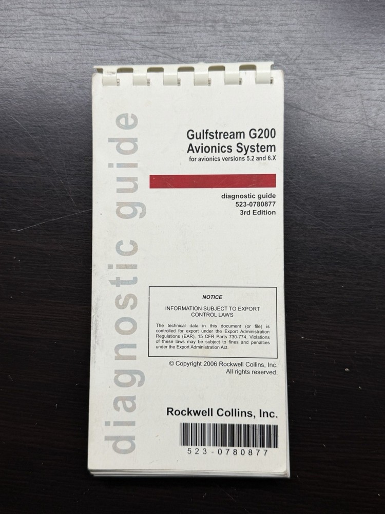 Rockwell Collins 3rd Edition Gulfstream G200 Avionics Diagnostic Guide Handbook
