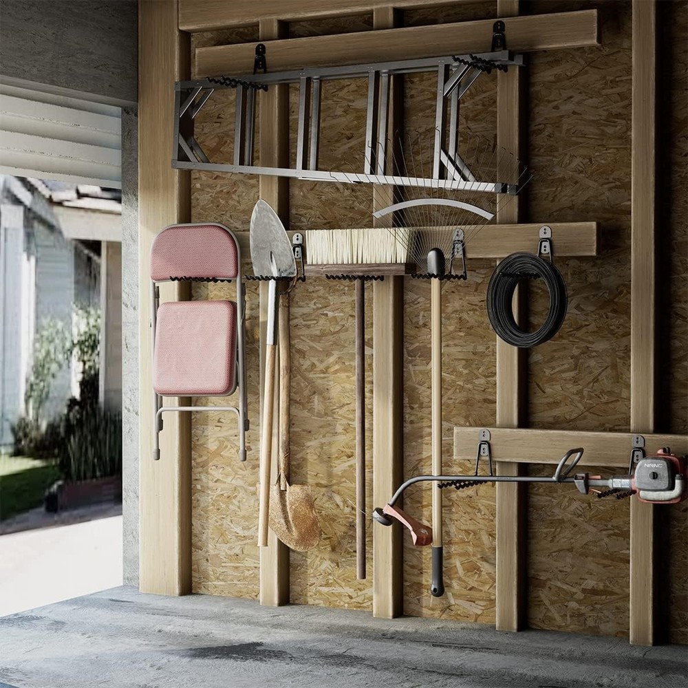Garage Hooks, Large 2-Pack Shed Storage 11.8 Wave-shaped (2PACK) + 2 Straps