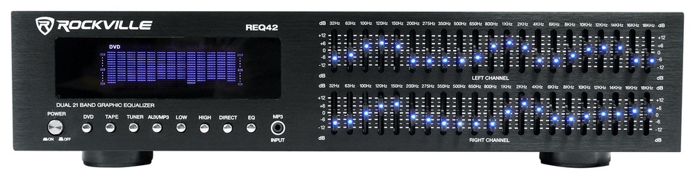 Home Theater Bluetooth Receiver+Equalizer EQ+(2) 8" Black Ceiling Speakers