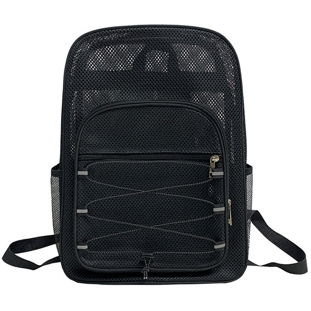 Heavy-Duty Clear Mesh Backpack, See-Through Backpack with Padded Shoulder Straps