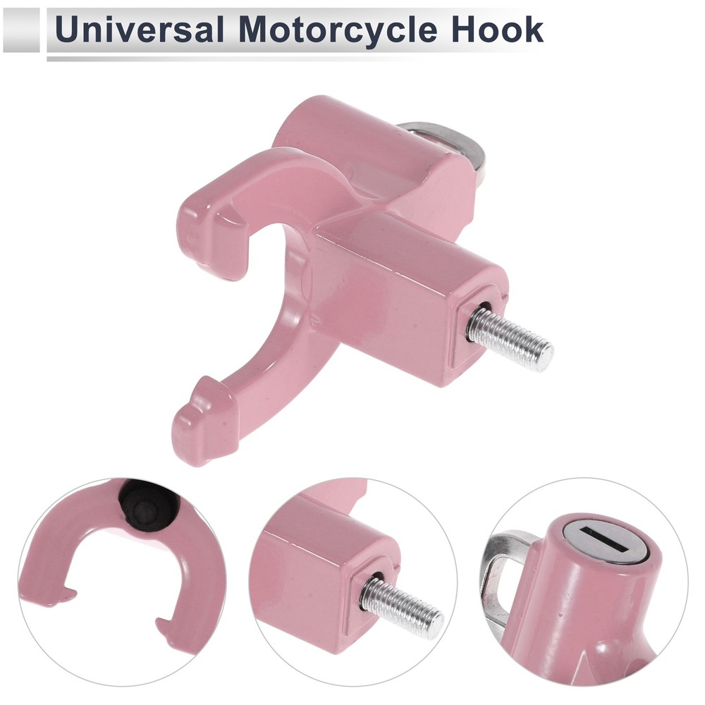 Double Metal Fork Hook for Motorcycle 1 Set Light Pink