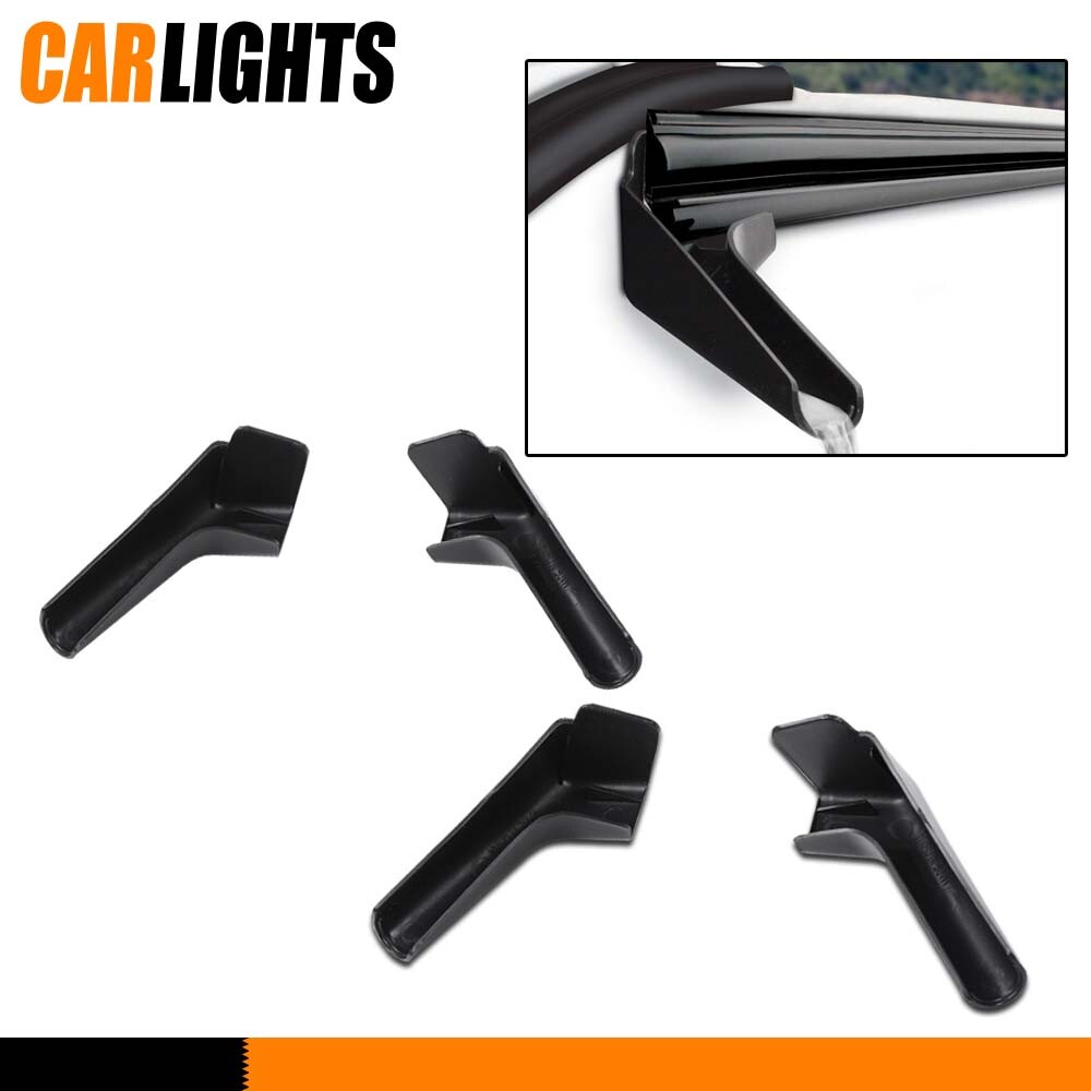 4PCS RV Rain Gutter Spout Long Version Black Left & Right Driver & Passenger