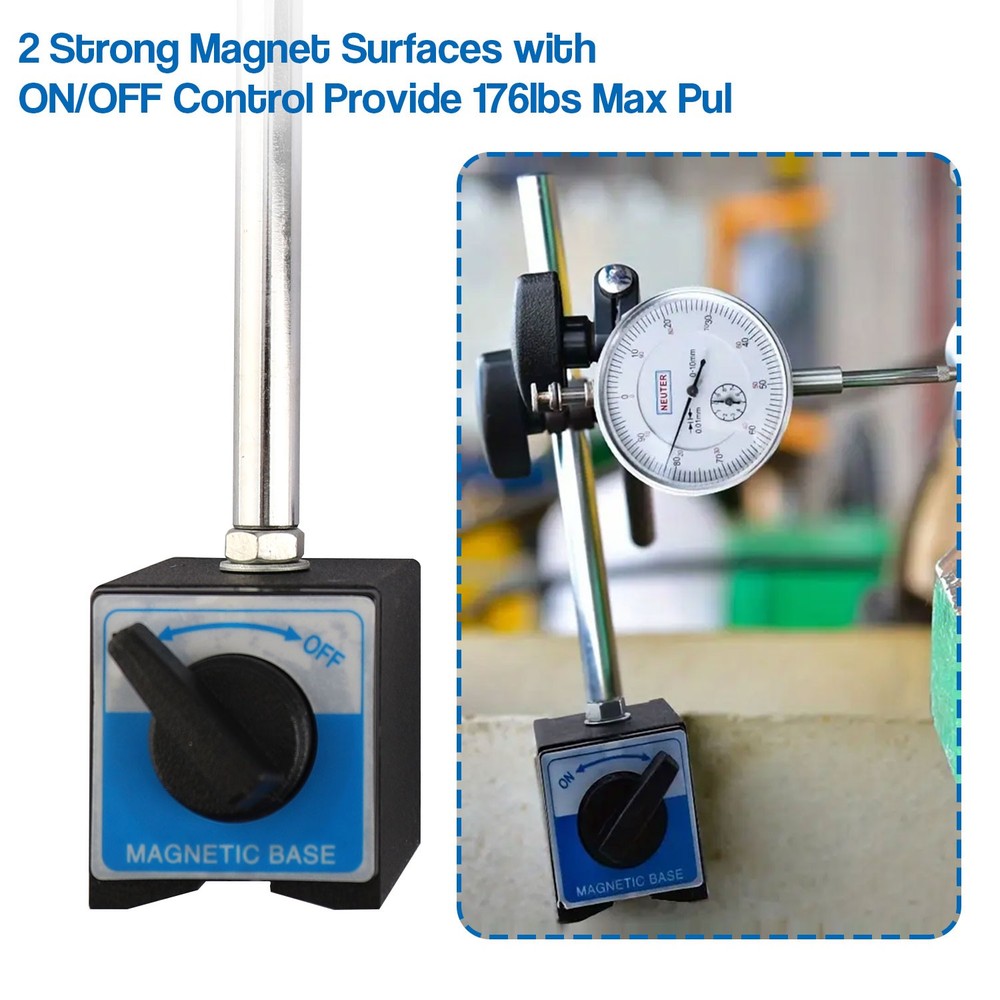 Dial Indicator with Magnetic Base 0.001"Precision Gauge Test Indicator Point Set