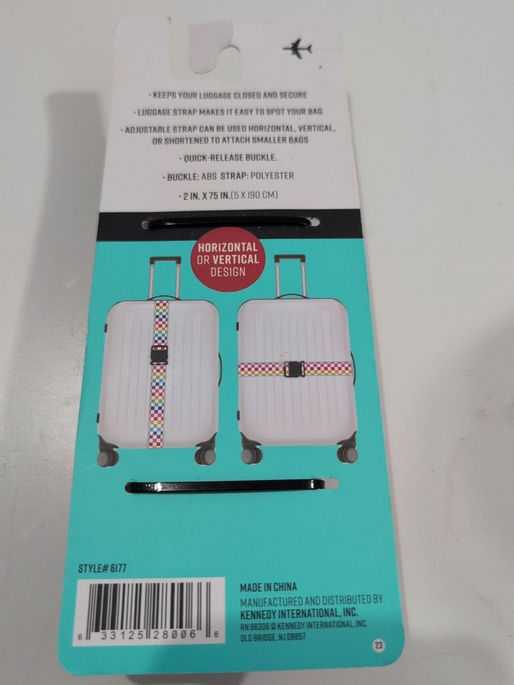 GForce Luggage Strap, Style Multi Plaid New In Package BIN 2