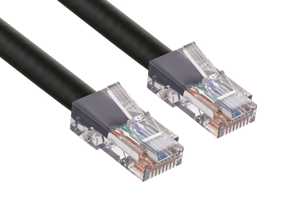 14ft Cat5e UTP Non-Booted Ethernet Network Patch Cable 24AWG Bare Copper, Black
