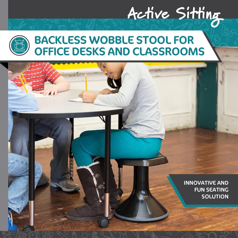 Active Learning Chair/ Stool 18 H Black LNT-3046-18BK