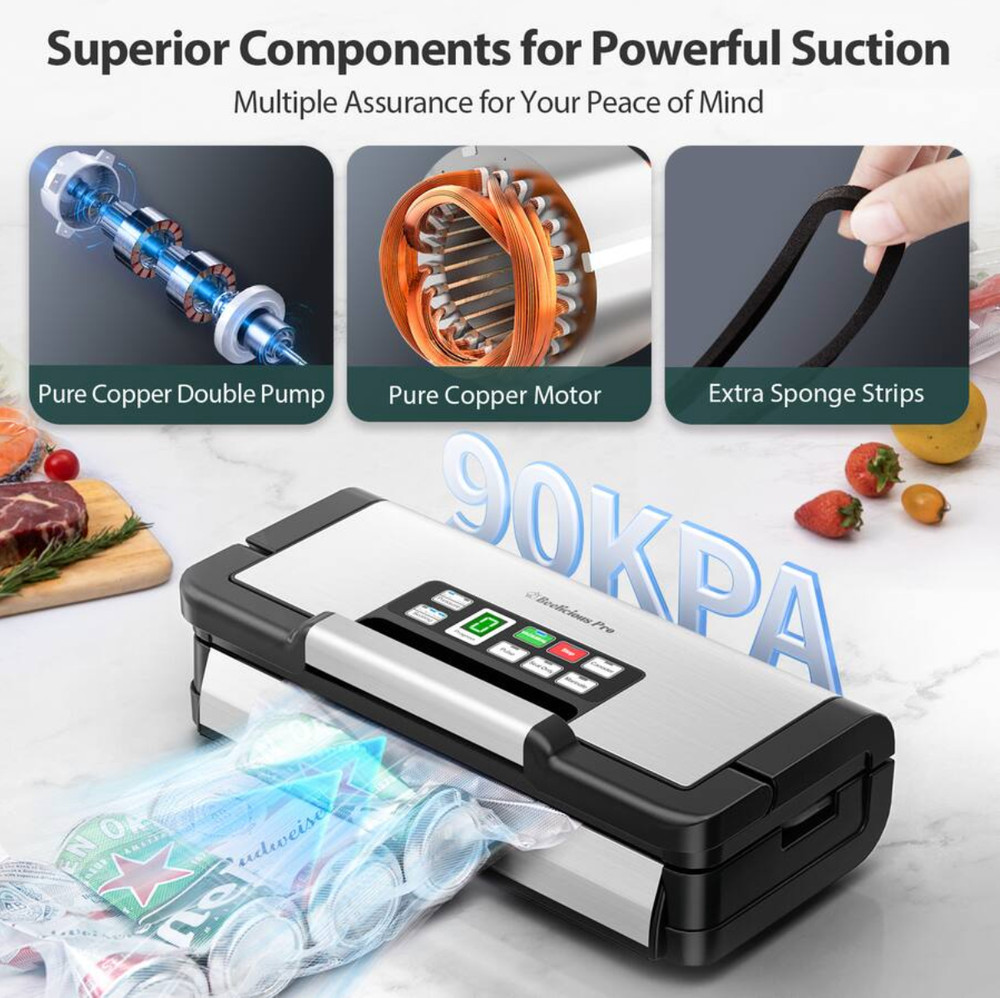 Beelicious Pro VS9313 Vacuum Sealer Machine – Compact Kitchen Sealing – Open Box