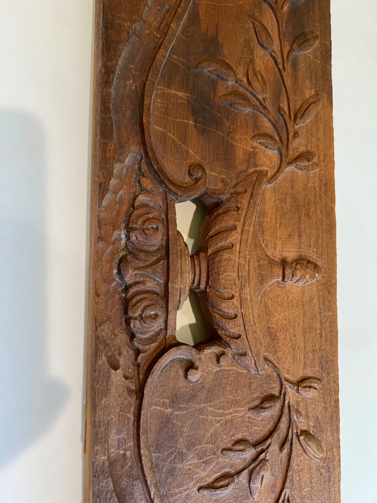 salvaged antique carved board