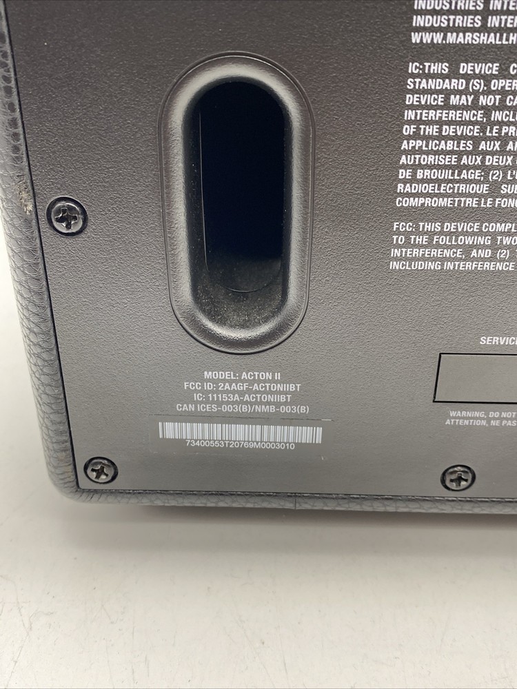 Marshall - Acton II Bluetooth Speaker - Black EUC with Cord