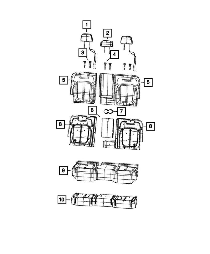 Genuine Mopar Second Row Headrest 6PL781T5AH
