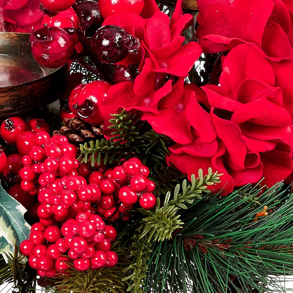 Artificial Hydrangea Holiday Candelabrum