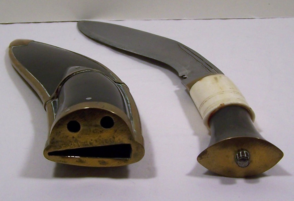 Kukri Knife with Sheath Engraved Fixed Blade