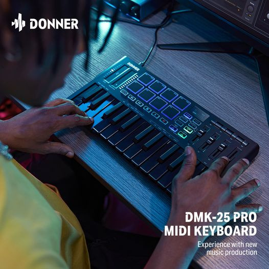 🎹 Donner DMK-25 Pro USB MIDI Keyboard Controller With Software & Online Course