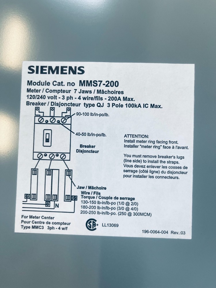 Siemens MC7-200 Front Plate Cover