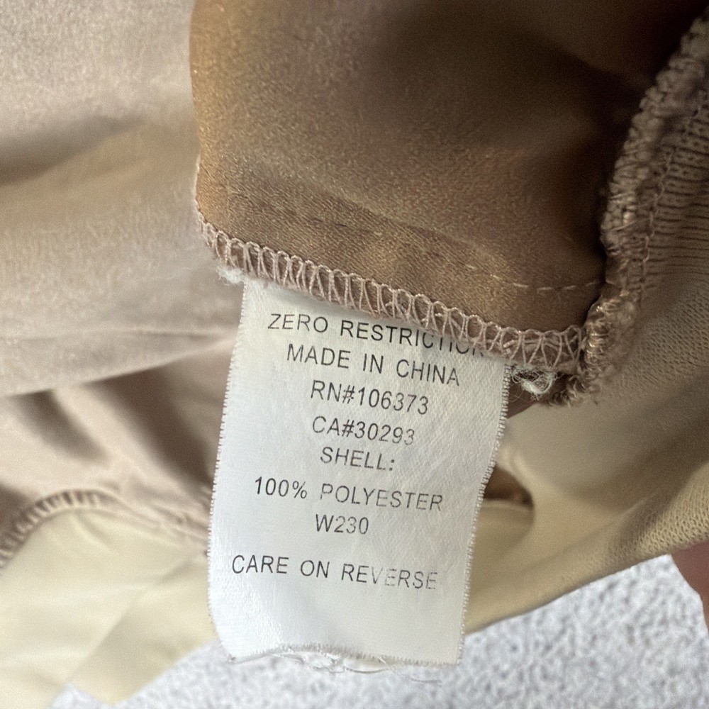 Zero Restriction Vest Mens 2XL Beige Tan 1/4 Zip Soft Brush Golf Pullover Base