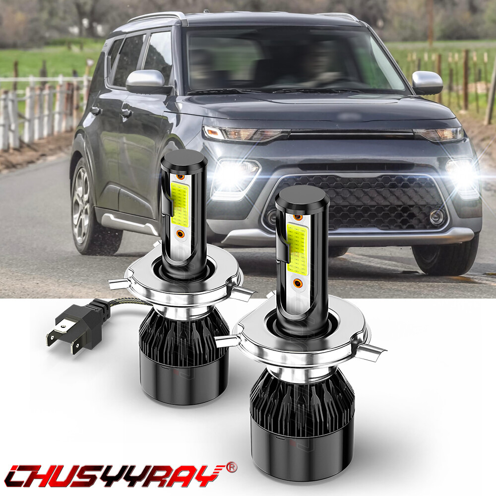For 2020-2023 Kia Soul LED Headlight Kit H4 9003 6000K White High/Low Bulbs 80W