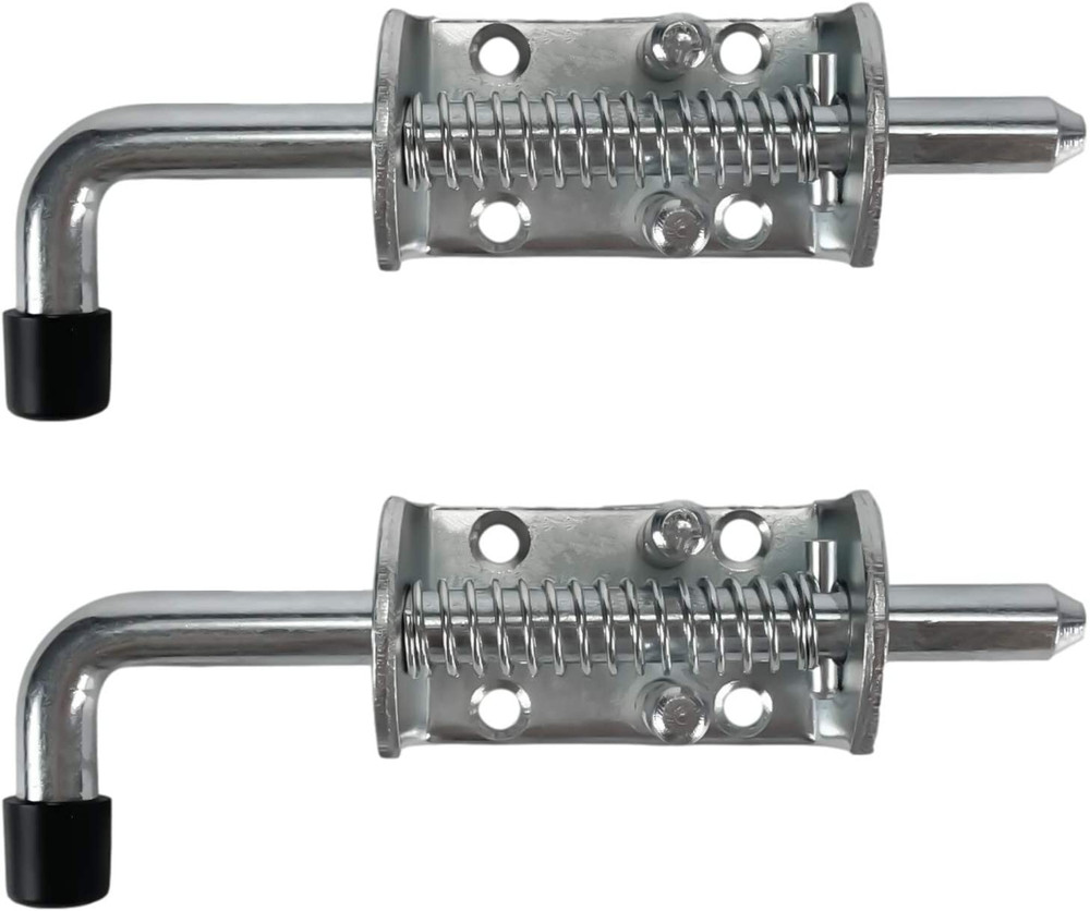 Steel Spring Pin Latch Lock Assembly - 1/2" - 2 Pack for Trailer Gate, Barn Door