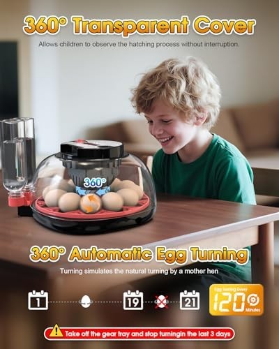 12 Egg Automatic Incubator Digital LED Display Temperature Control Poultry Hatch