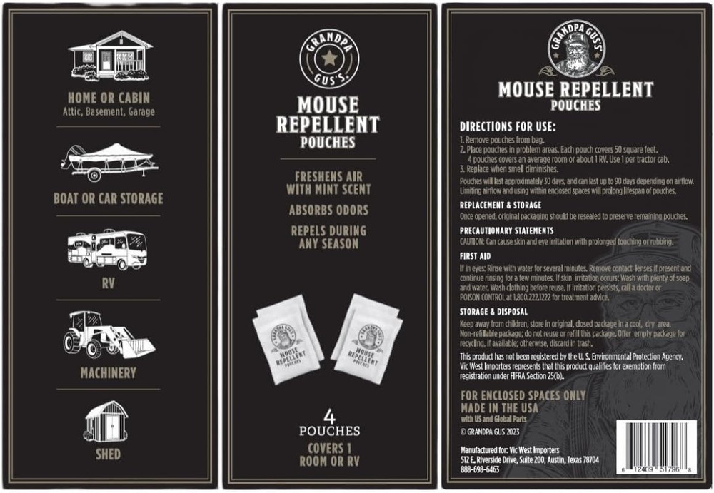 Extra-Strength Mouse Repellent Pouches, Cinnamon/Peppermint Oils Repel Mice from