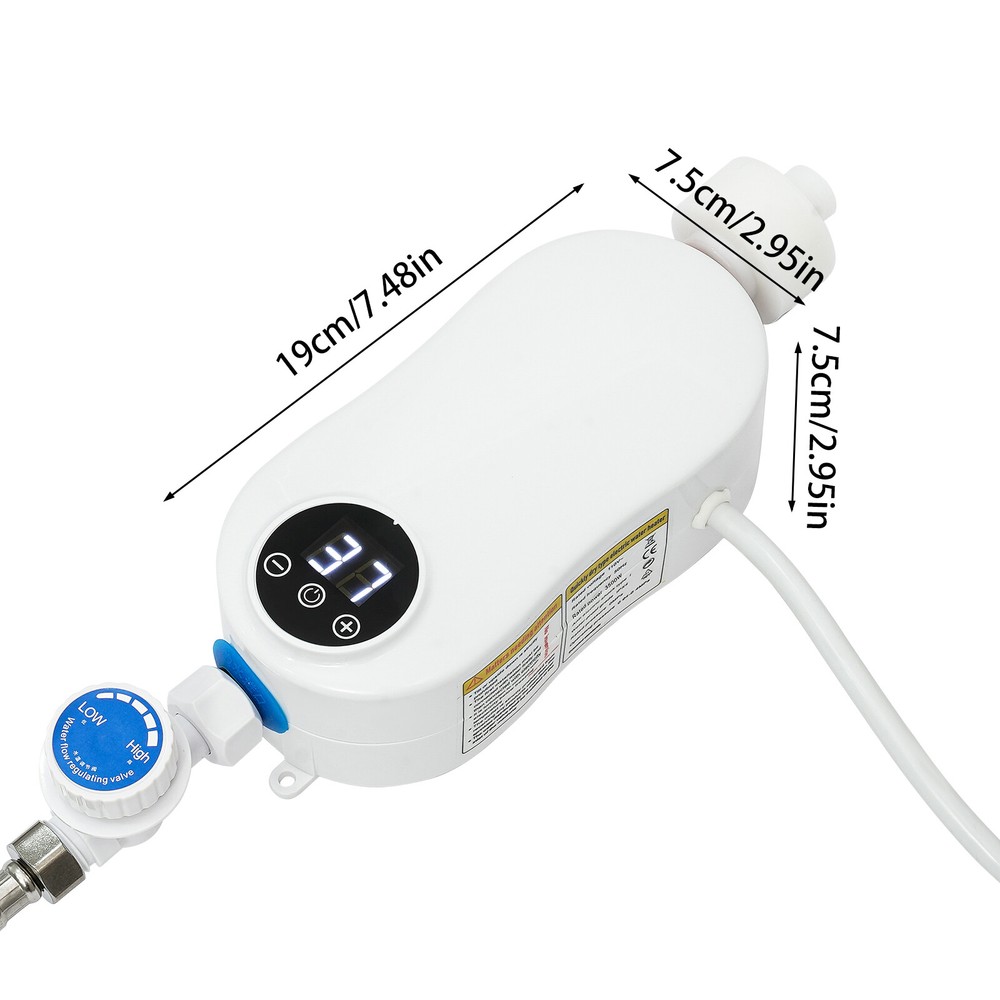 110V Instant Hot Water Heater With Shower Head Tankless Electric Shower 3500W US