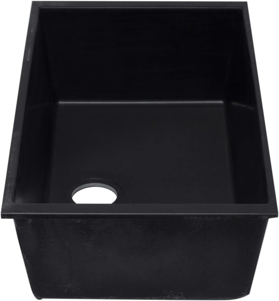 Black 33" Single Bowl Undermount Granite Composite Kitchen Sink AB3322UM-BLA