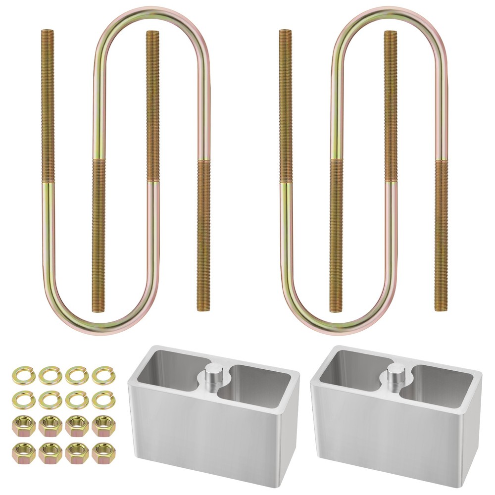 Universal Leaf Spring Lowering Block Kit 4" Drop with U-Bolts & Hardware