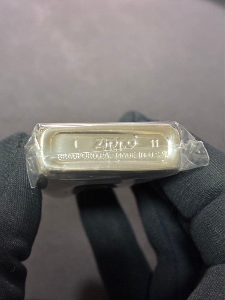 Zippo Slim Case Seven Stars Silver Etching One Sided Processing Lighter Japan