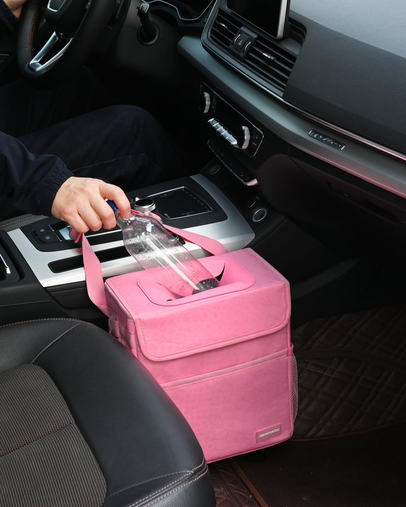 Multifunctional Car Trash Can 2 Gallon Organizer with Adjustable Straps