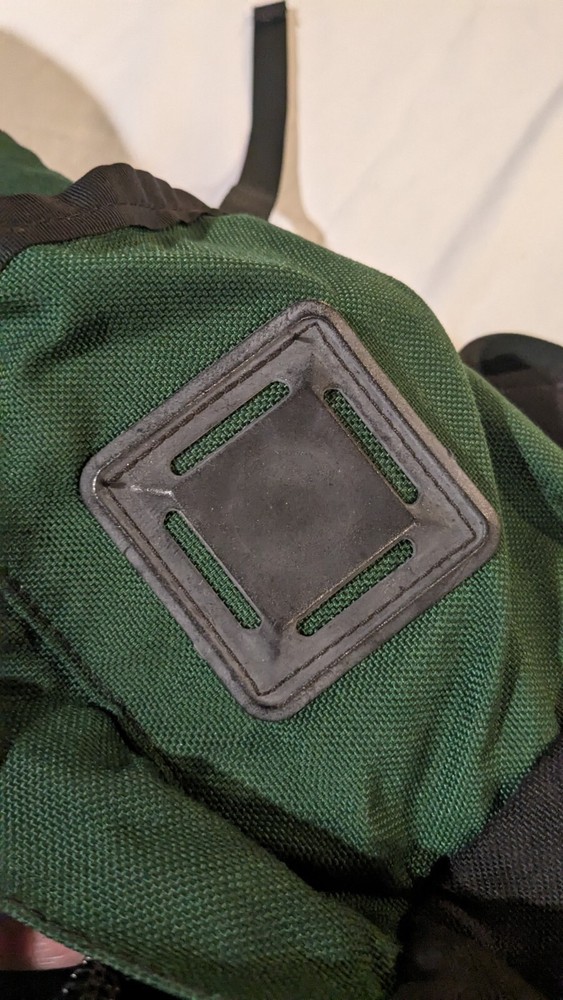 Vintage Wilderness Experience Backpack Green Canvas Zip