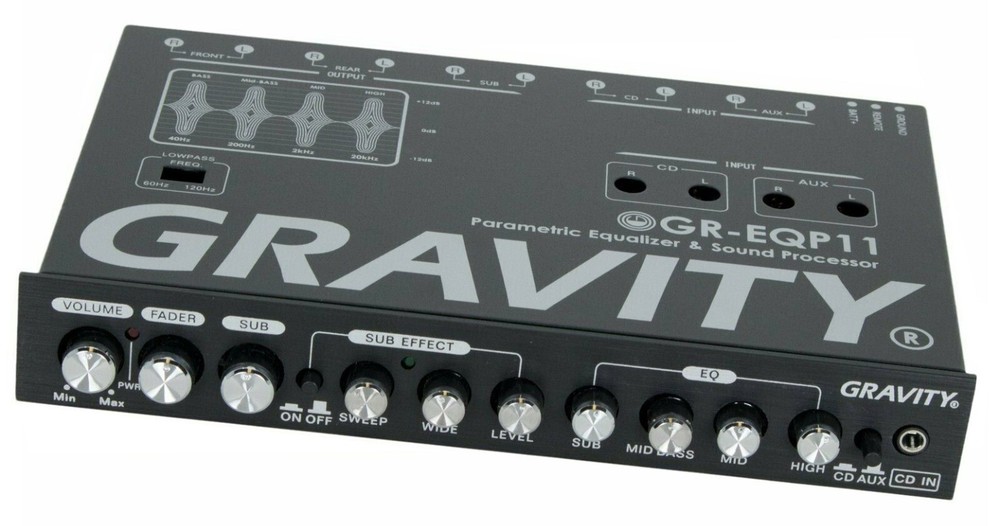 Gravity GR-EQP11 Car Audio Equalizer 1/2Din Sound Processor Bass Maximizer
